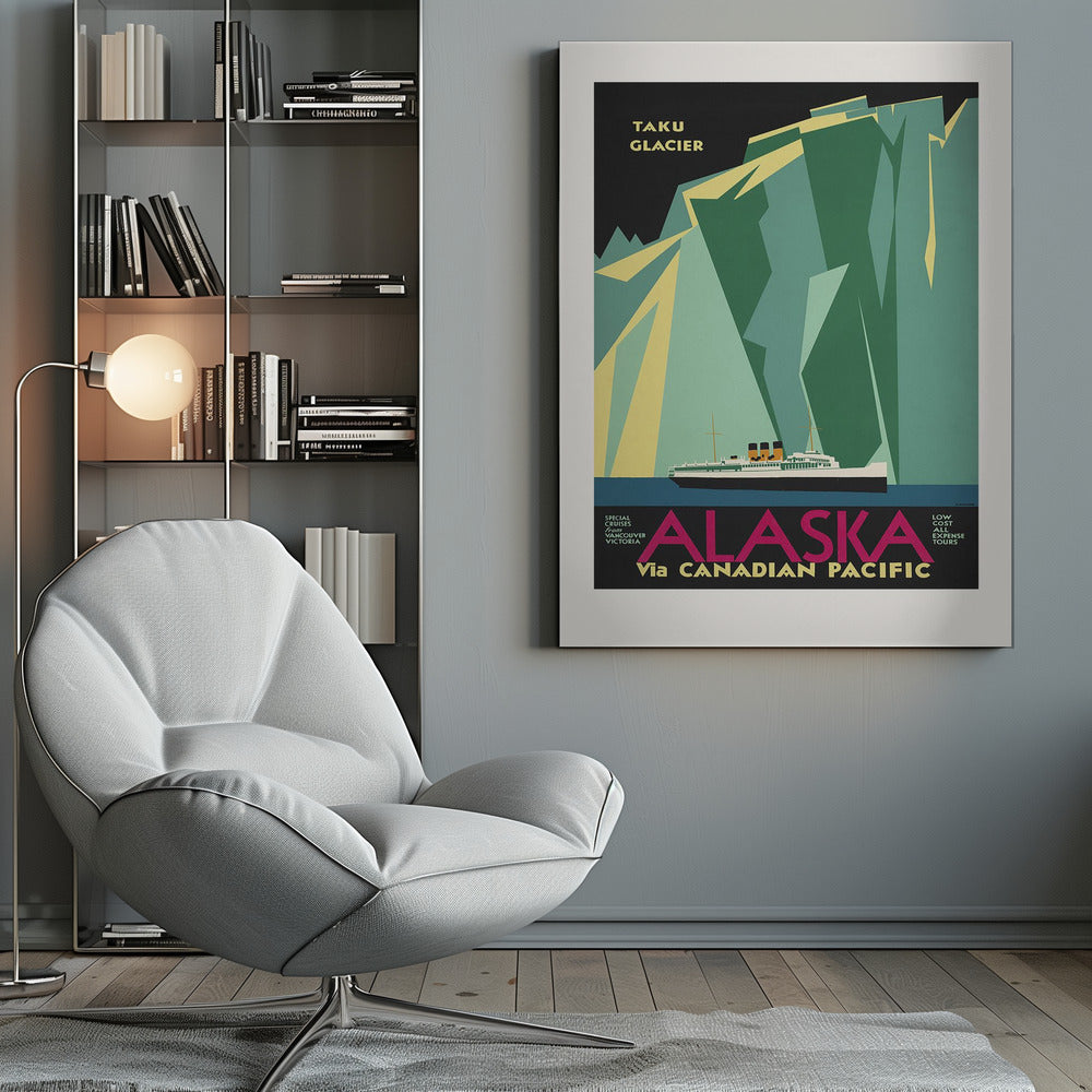 Alaska Via Canadian Pacific. Taku Glacier - Poster / Art Print
