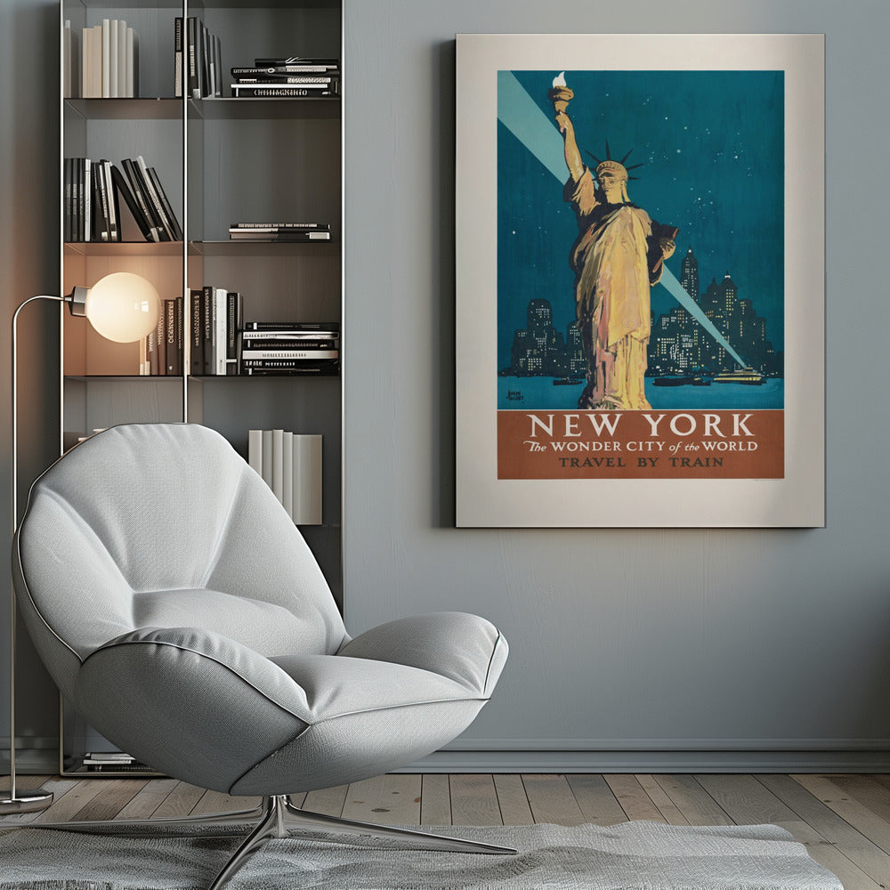 New York, the Wonder City of the World Travel By Train (1927) Poster By Adolph Treidler - Poster / Art Print