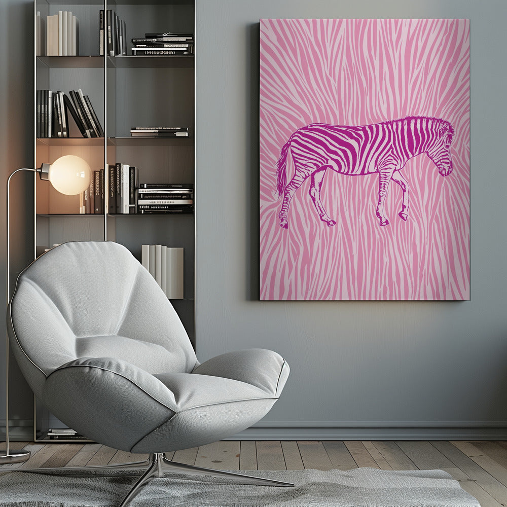 African Zebra striking camouflage - Poster / Art Print