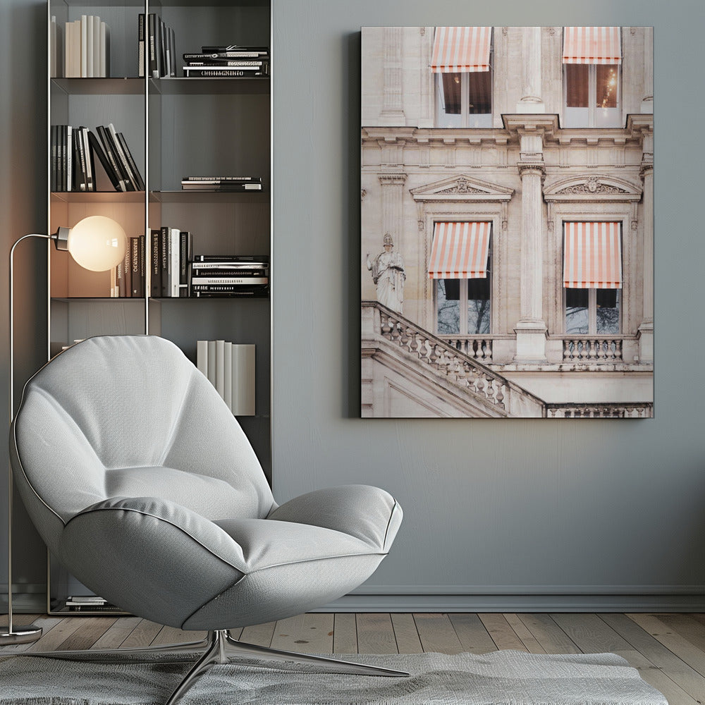 Striped Paris Awning - Poster / Art Print