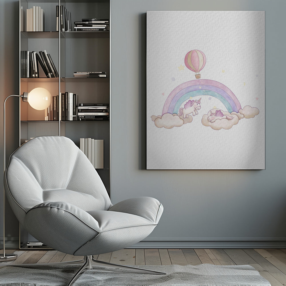 Kawai Cloudy Unicorn - Poster / Art Print