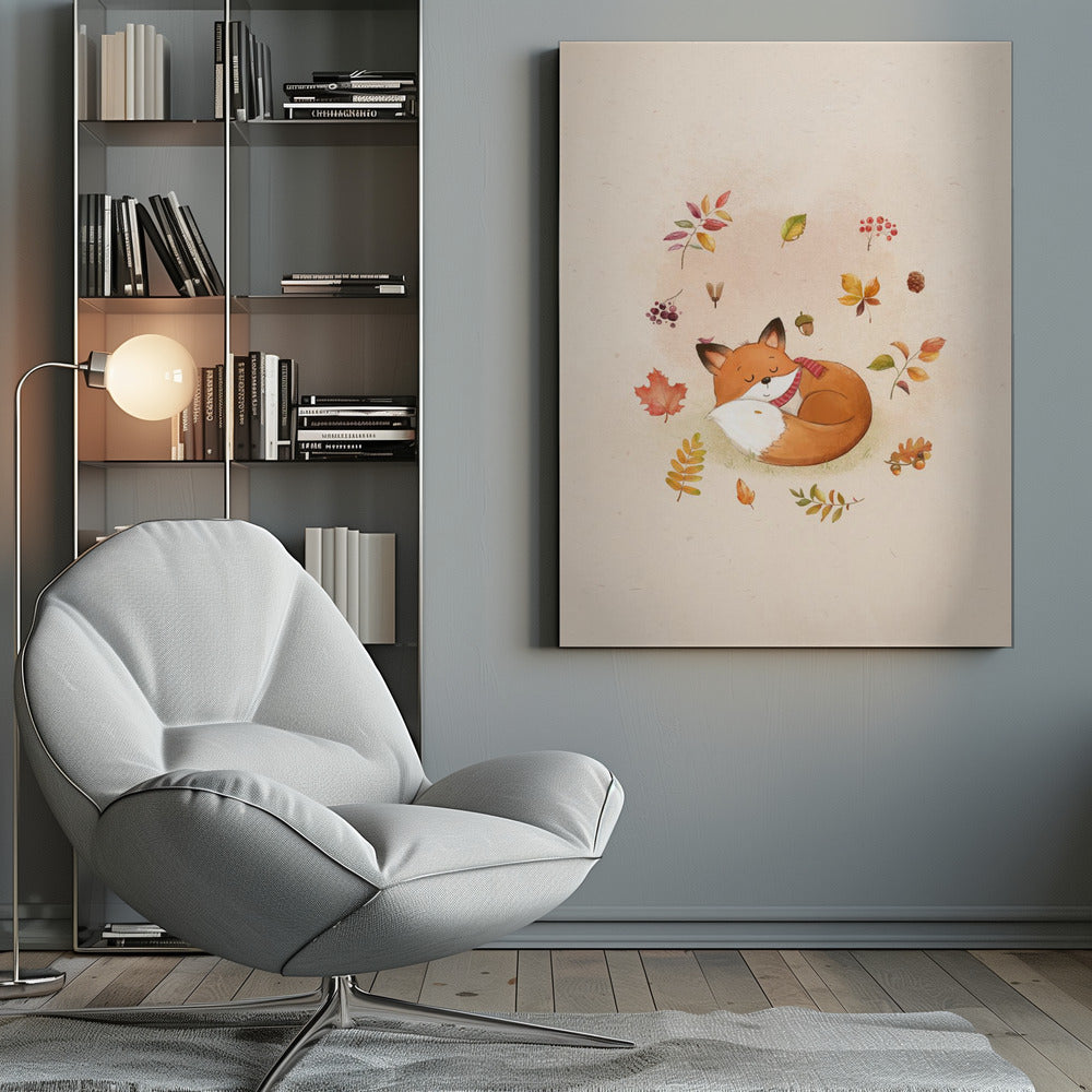 Fox In Fall Foliage - Poster / Art Print