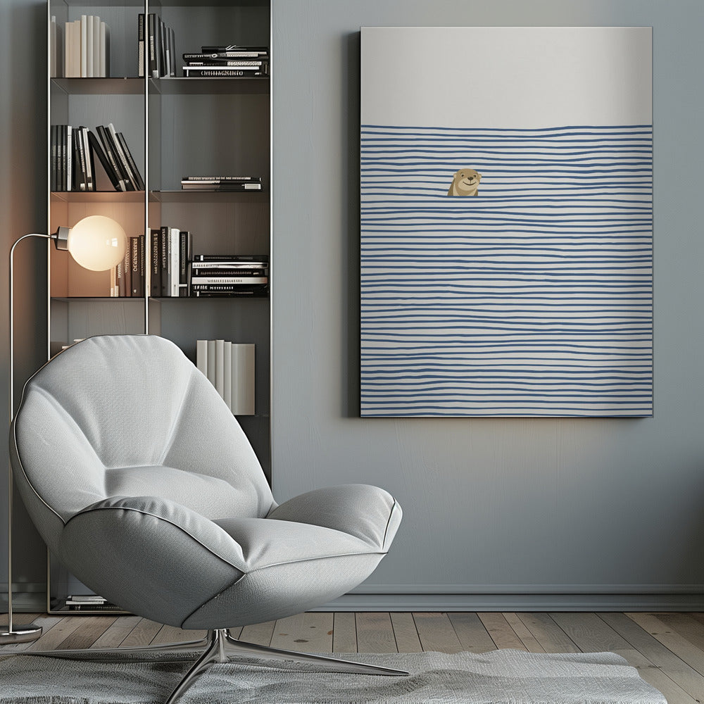 Otter in the Waves - Poster / Art Print