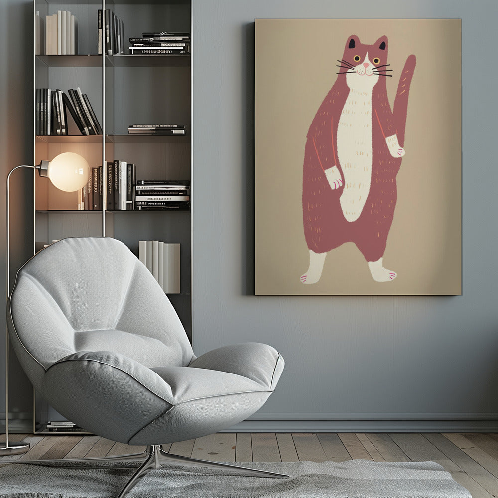 Brown and white cat - Poster / Art Print