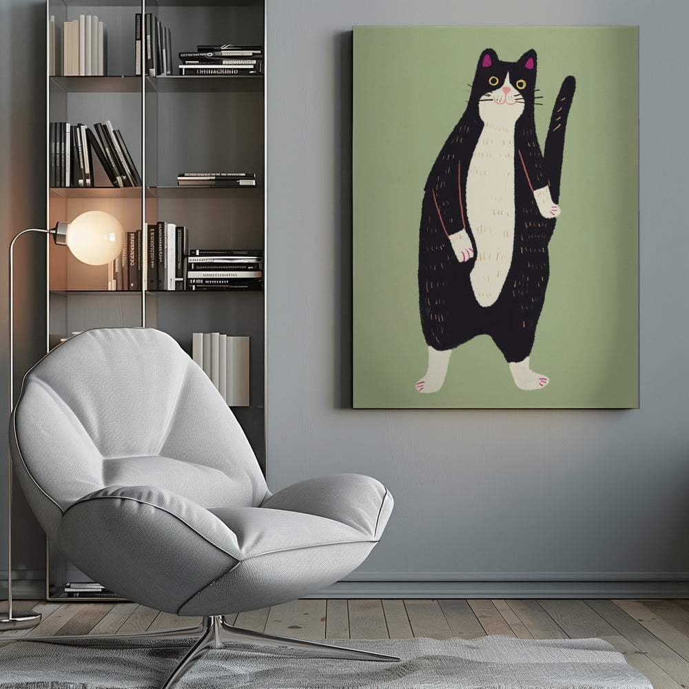 Black and white cat 02 - Poster / Art Print