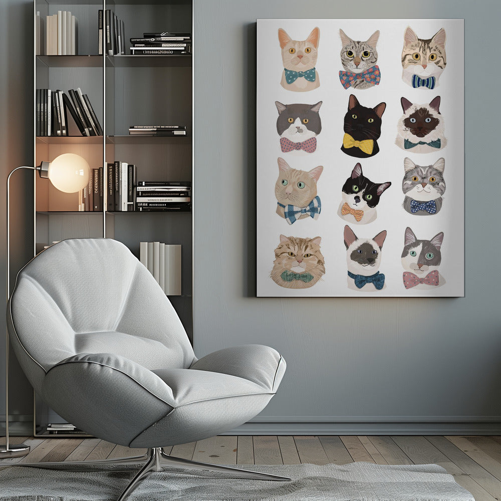 Cats In Bow Tie - Poster / Art Print
