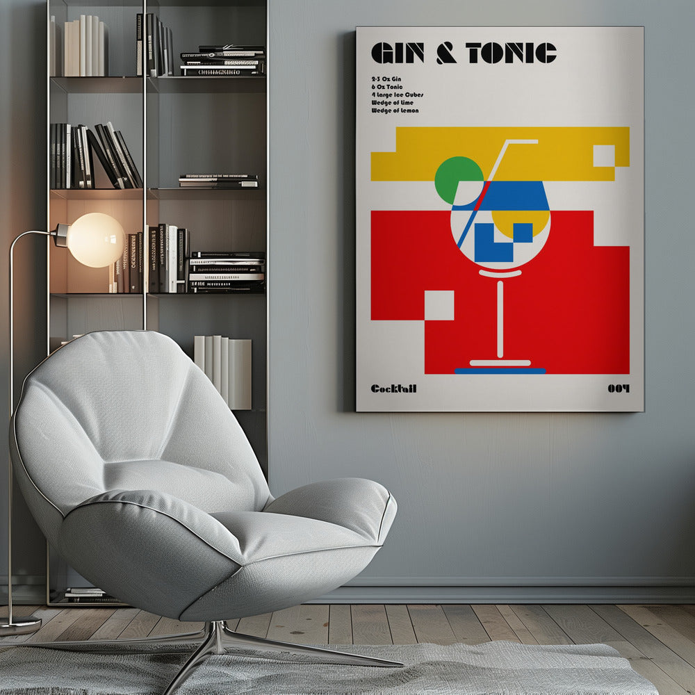 Gin & Tonic Bauhaus Cocktail - Poster / Art Print