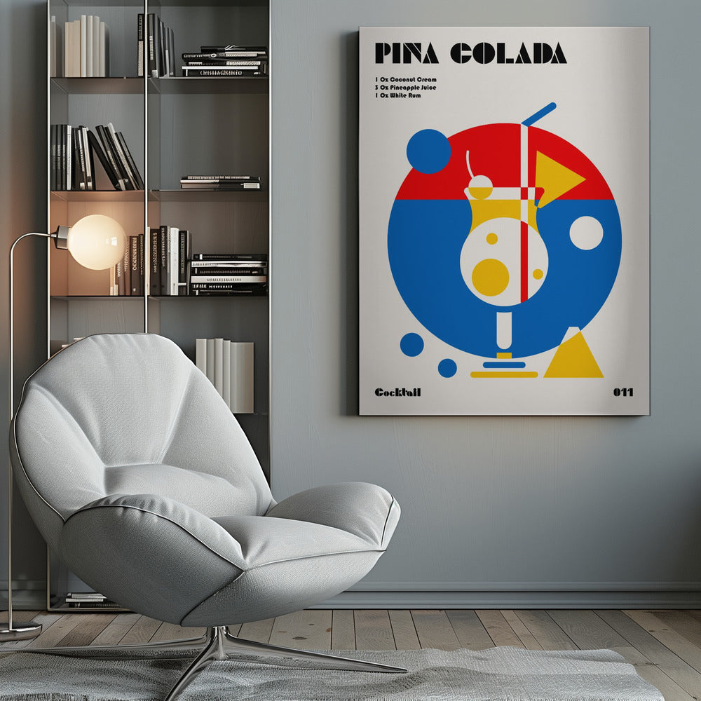 Pina Colada Bauhaus Cocktail - Poster / Art Print