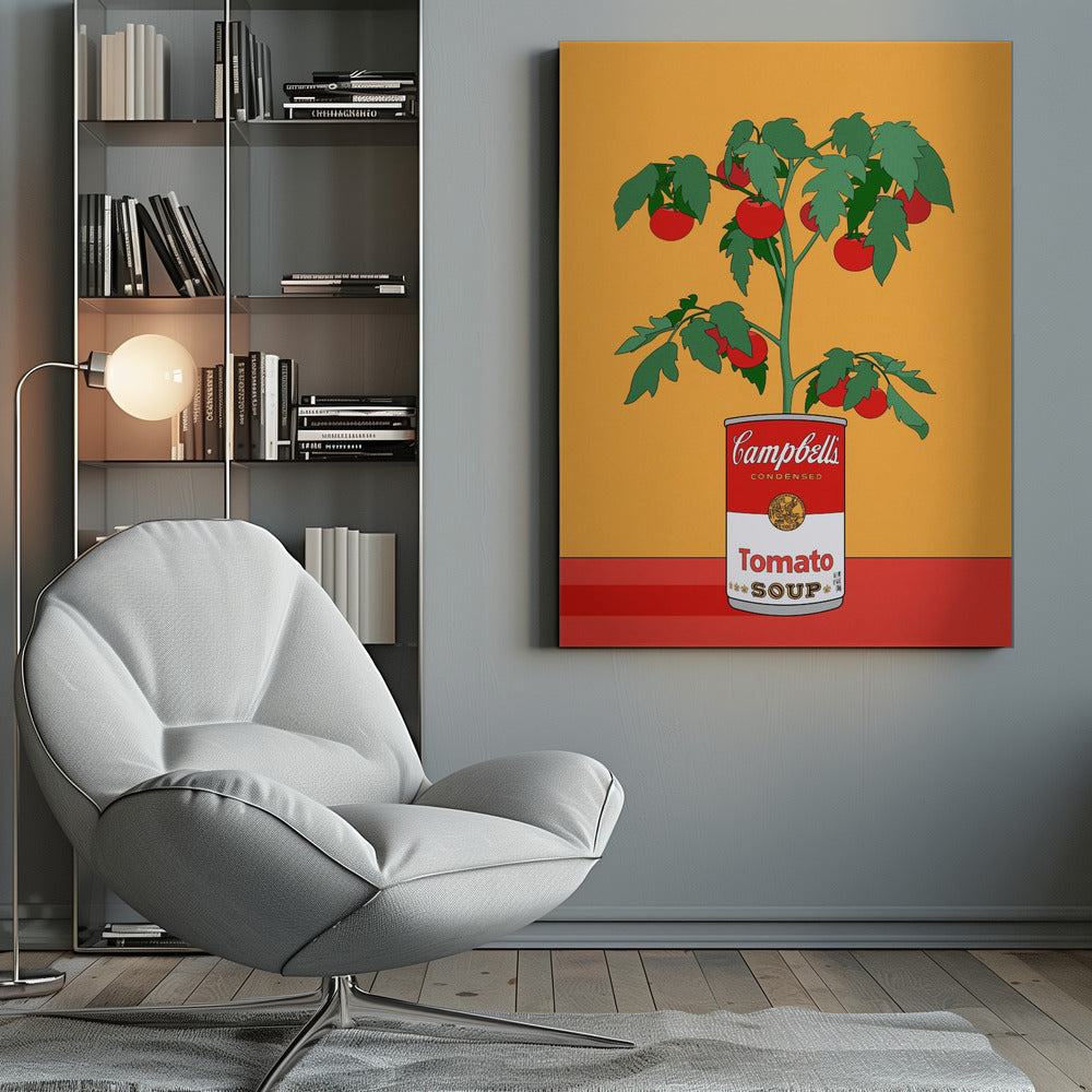 Campbells Soup Tomato Plant Retro Illustration - Poster / Art Print
