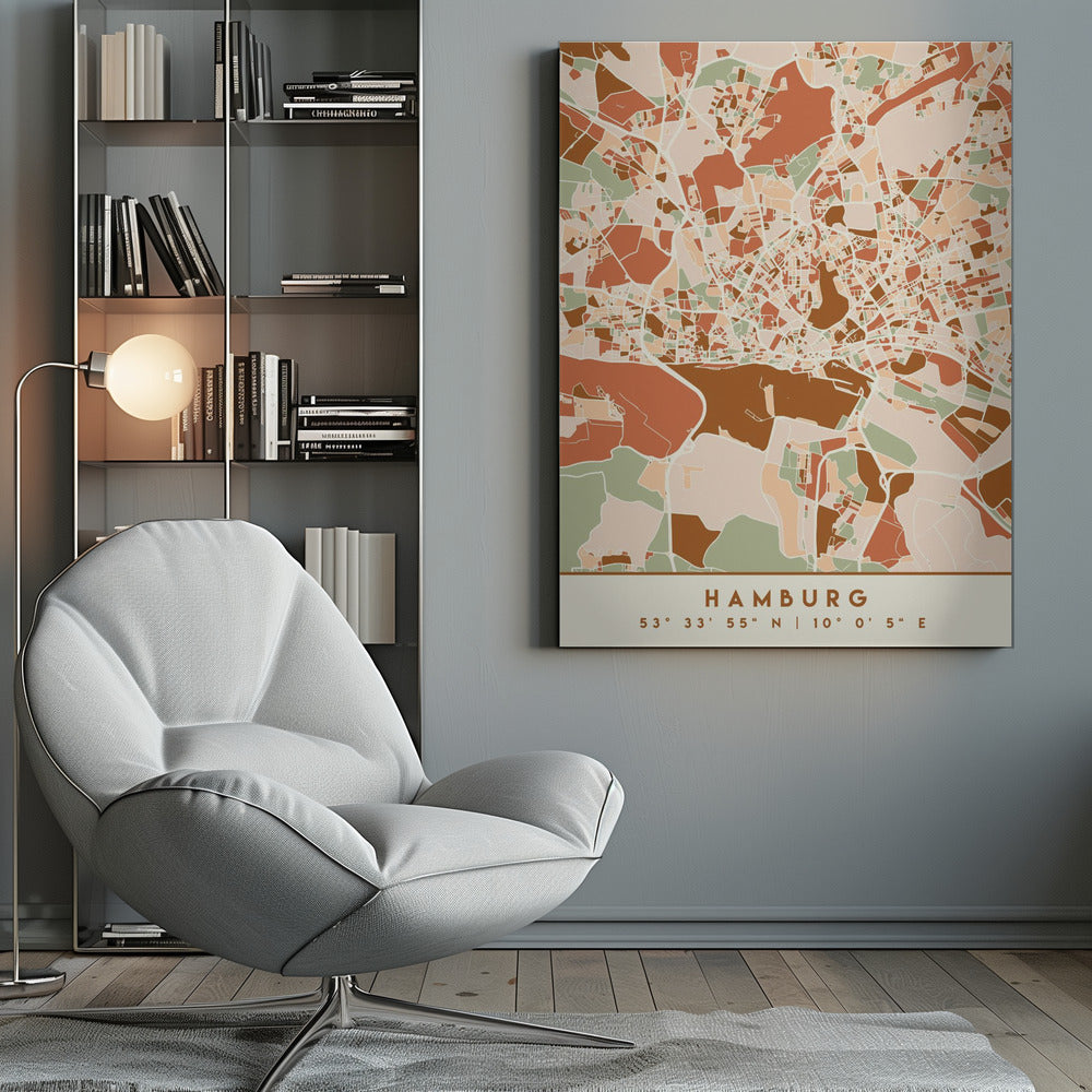 Black Maps Earth Tones 31 - Poster / Art Print