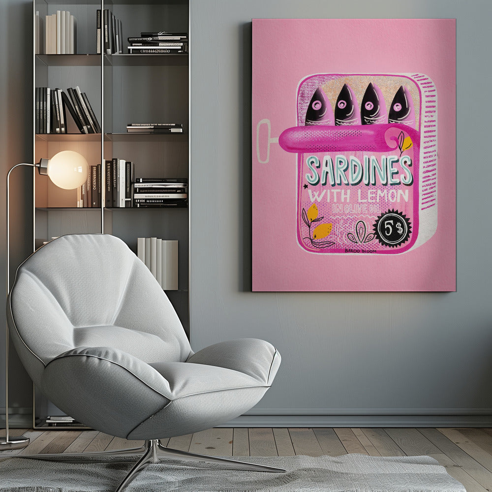 Sardines Tin Can Pink - Poster / Art Print