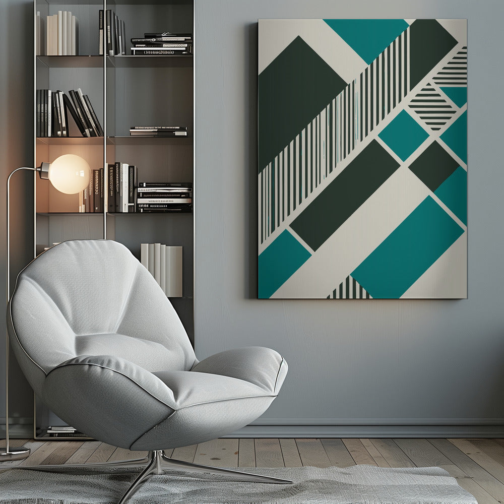 Geometric Teal - Poster / Art Print