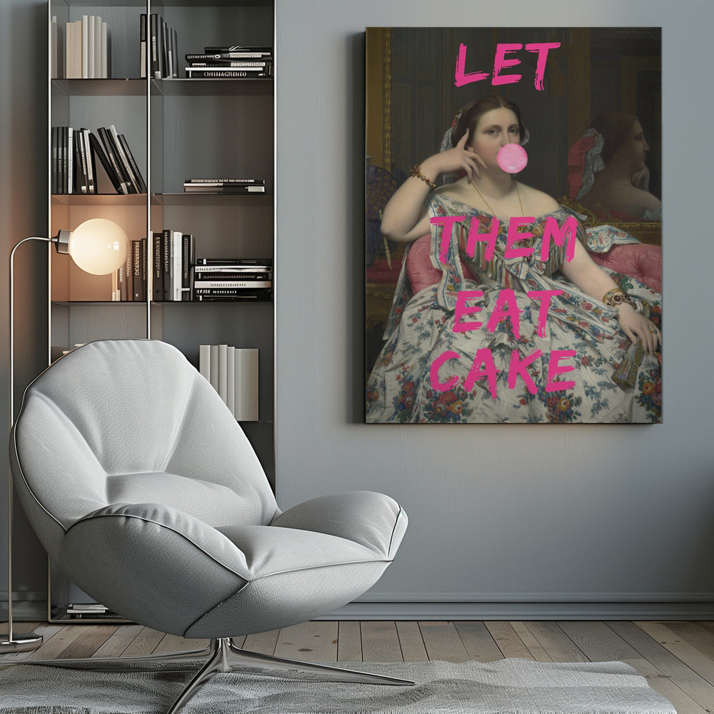 Let Them Eat Cake, Bubble Gum Vintage Portrait - Poster / Art Print