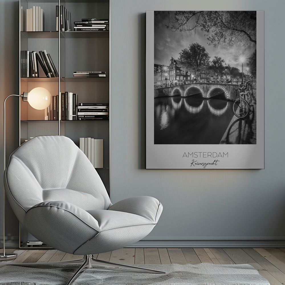 In focus: AMSTERDAM Idyllic nightscape from Keizersgracht - Poster / Art Print