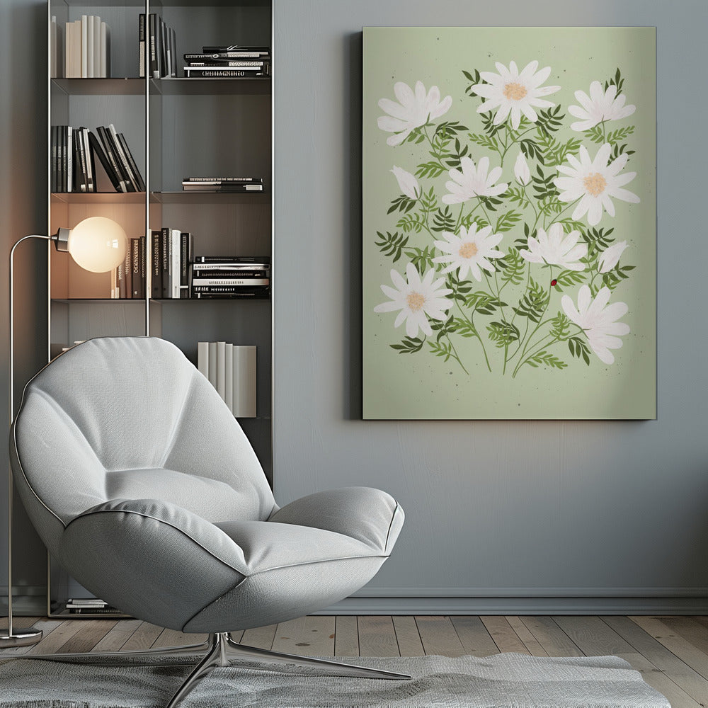 Ladybug flowers - Poster / Art Print