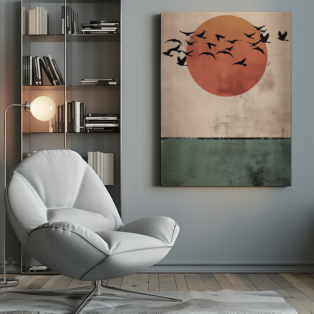 Birds Flying In the Sunset - Poster / Art Print