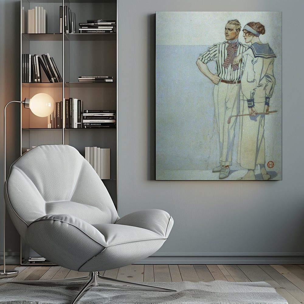 Man and Woman In Sport Clothes (1913) - Poster / Art Print