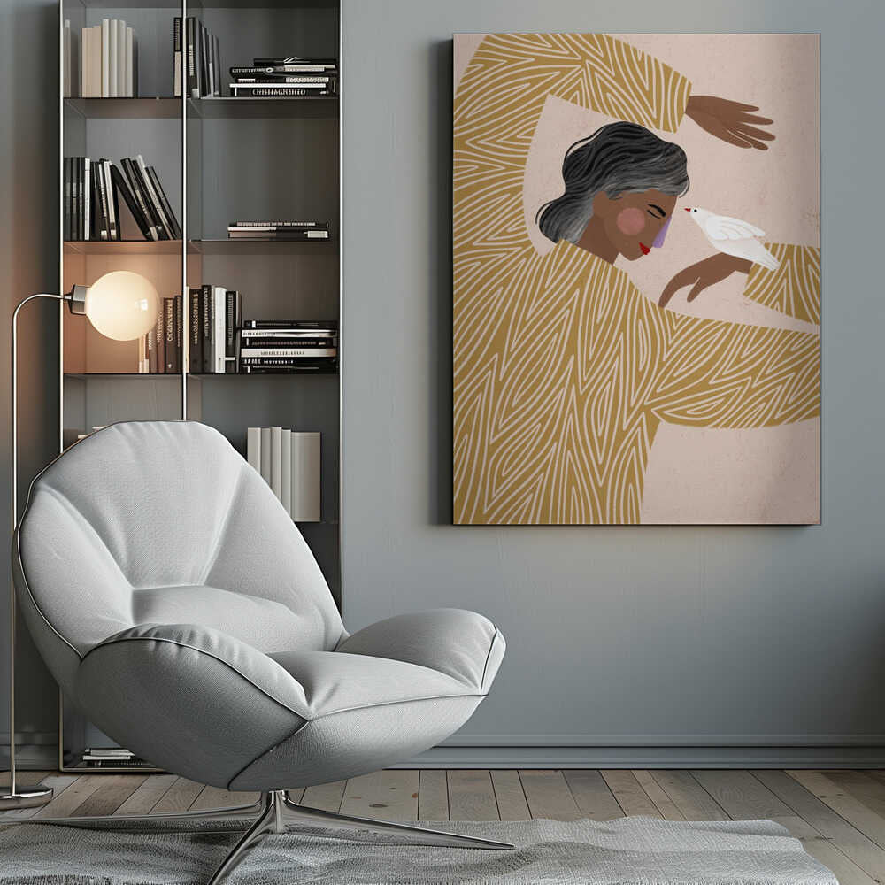 The Woman With a Bird - Poster / Art Print