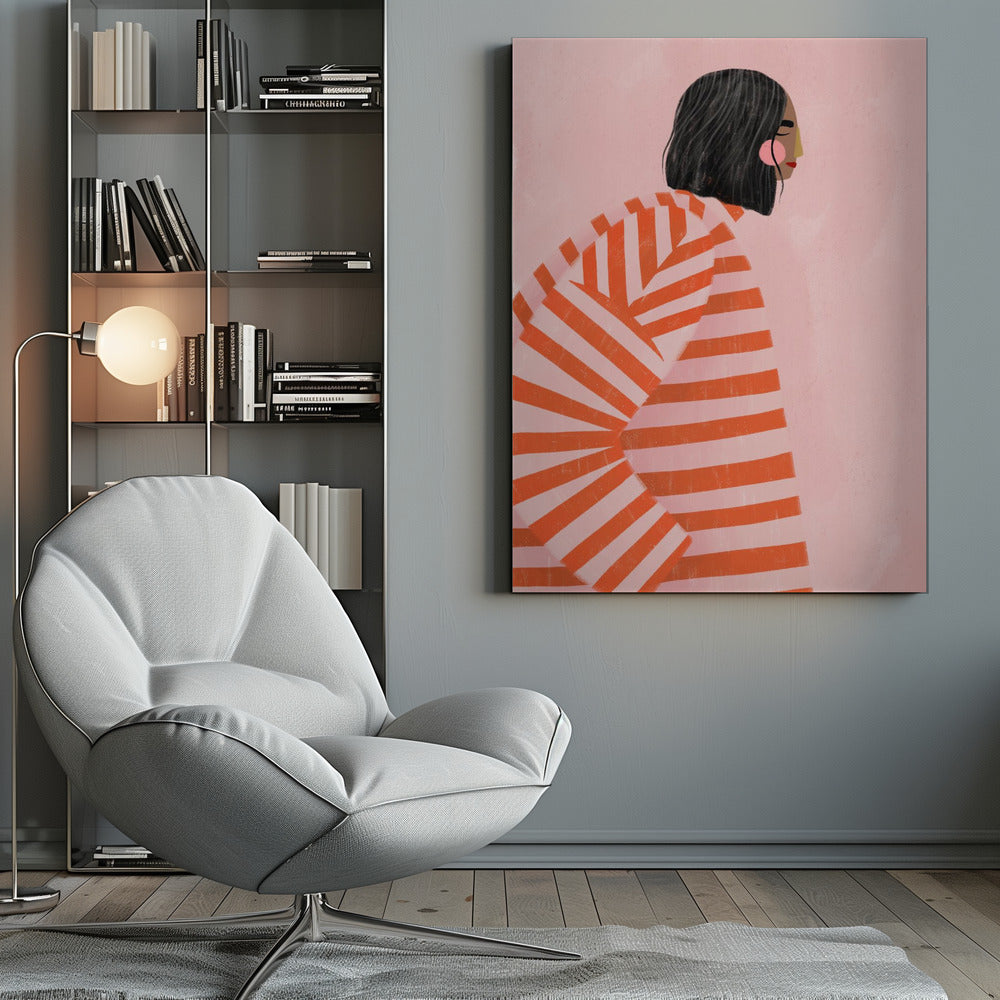 The Woman With the Orange Stripes - Poster / Art Print
