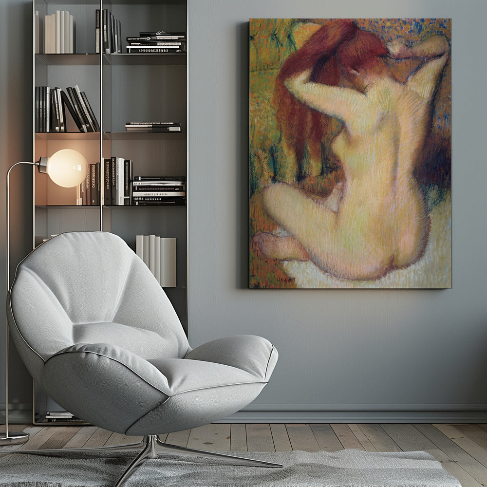 Woman Combing Her Hair - Poster / Art Print
