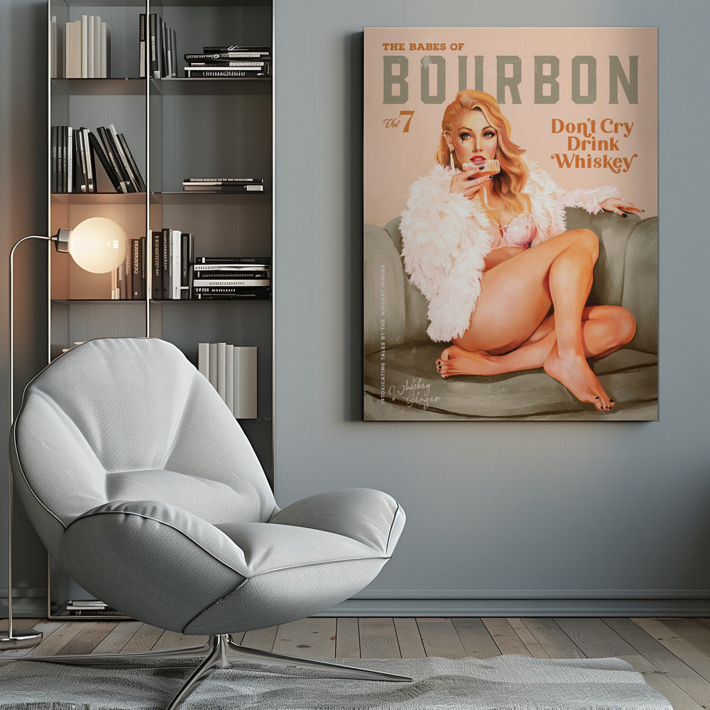 Babes of Bourbon Vol 7 Sexy Vintage Whiskey Pinup Girl - Poster / Art Print