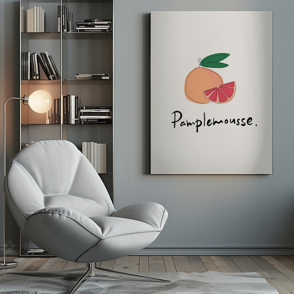 Modern French Fruits Collection "Grapefruit / Pamplemousse" - Poster / Art Print