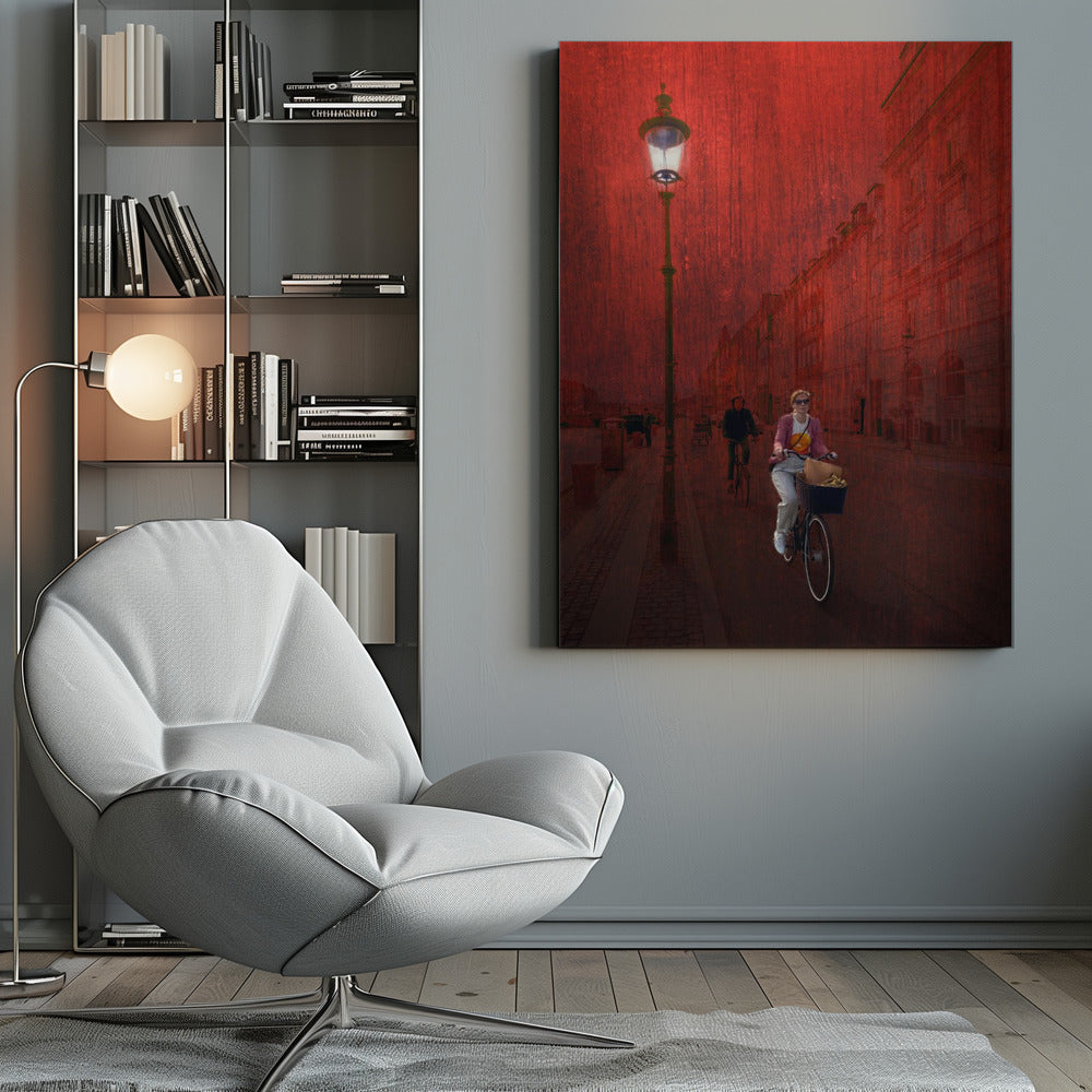Bicycling in Copenhagen - Poster / Art Print