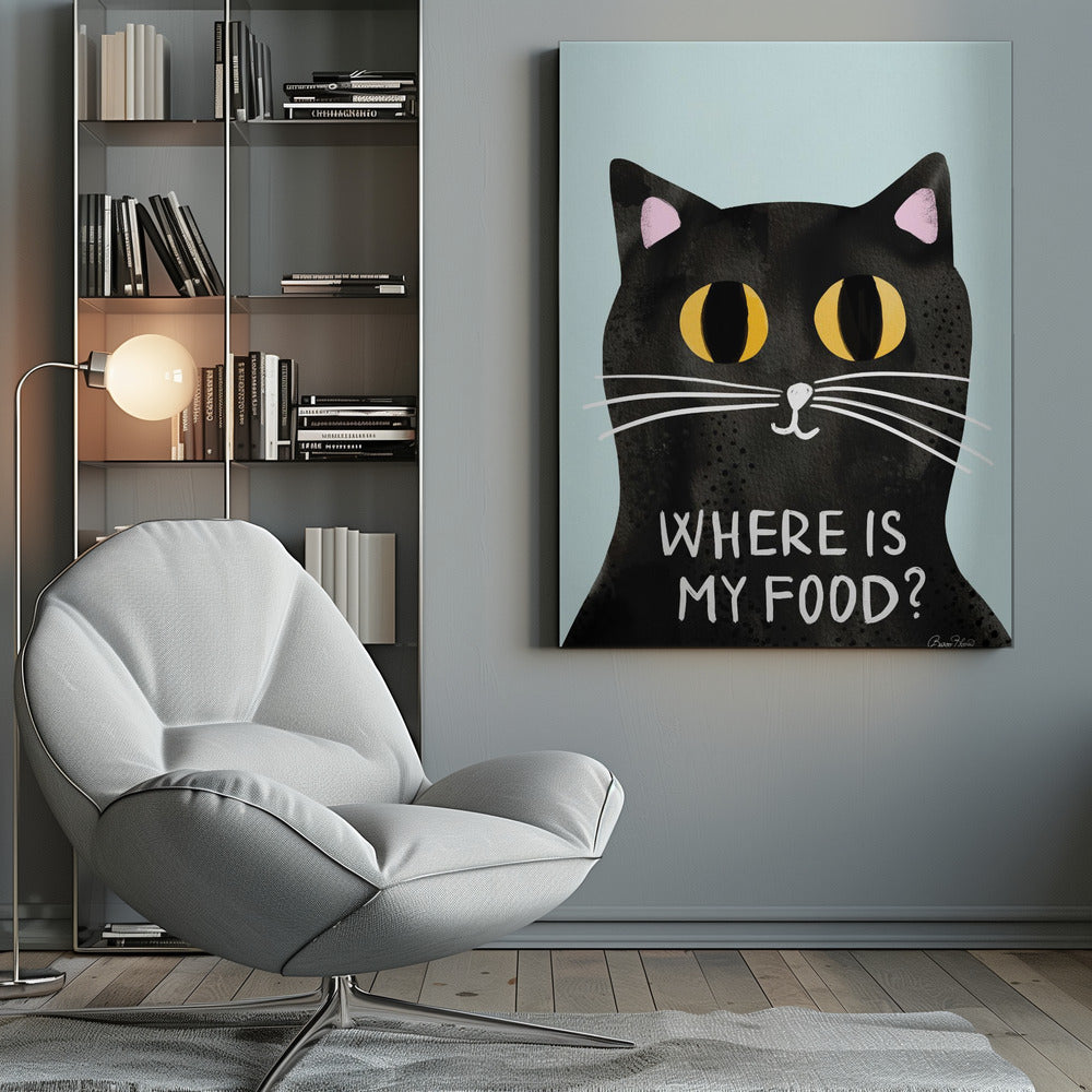 Hungry Cat - Where is my food - Poster / Art Print