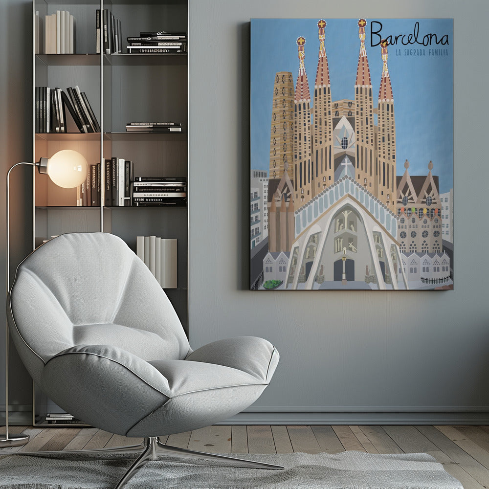 The Sagrada Familia, Barcelona by Artist Carla Daly - Poster / Art Print