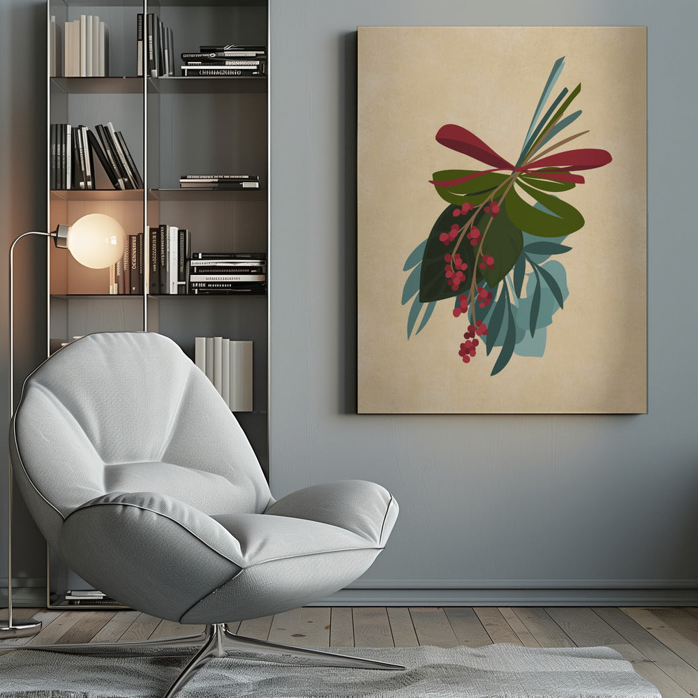 Thea holiday bouquet in sepia - Poster / Art Print