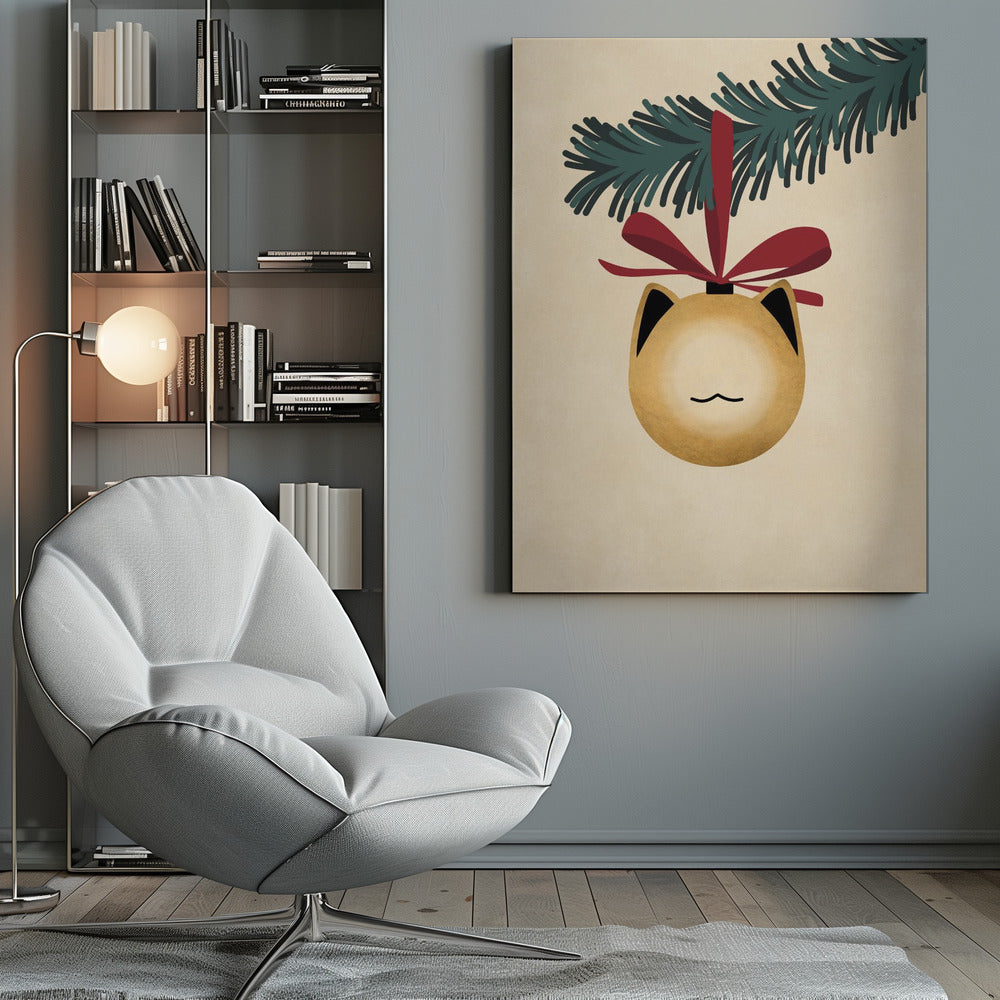 Meowry bauble godl/tan - Poster / Art Print