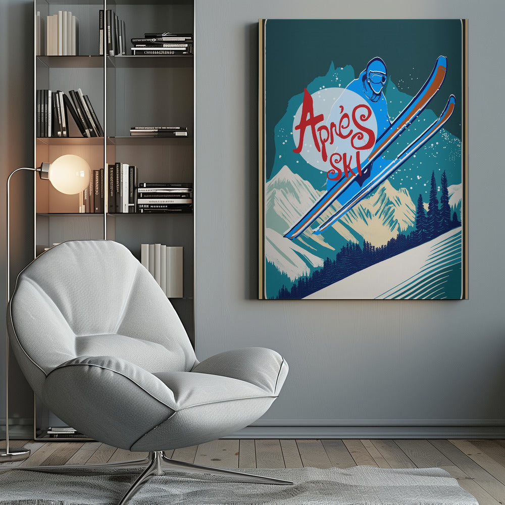 Winter Tourism: Vintage Ski Apres Ski Poster - Poster / Art Print