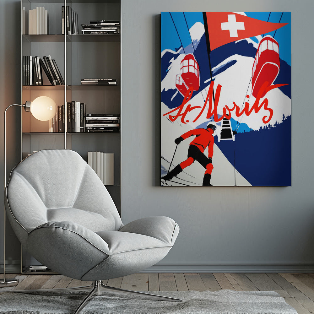 Winter Tourism: Vintage St. Moritz - Poster / Art Print