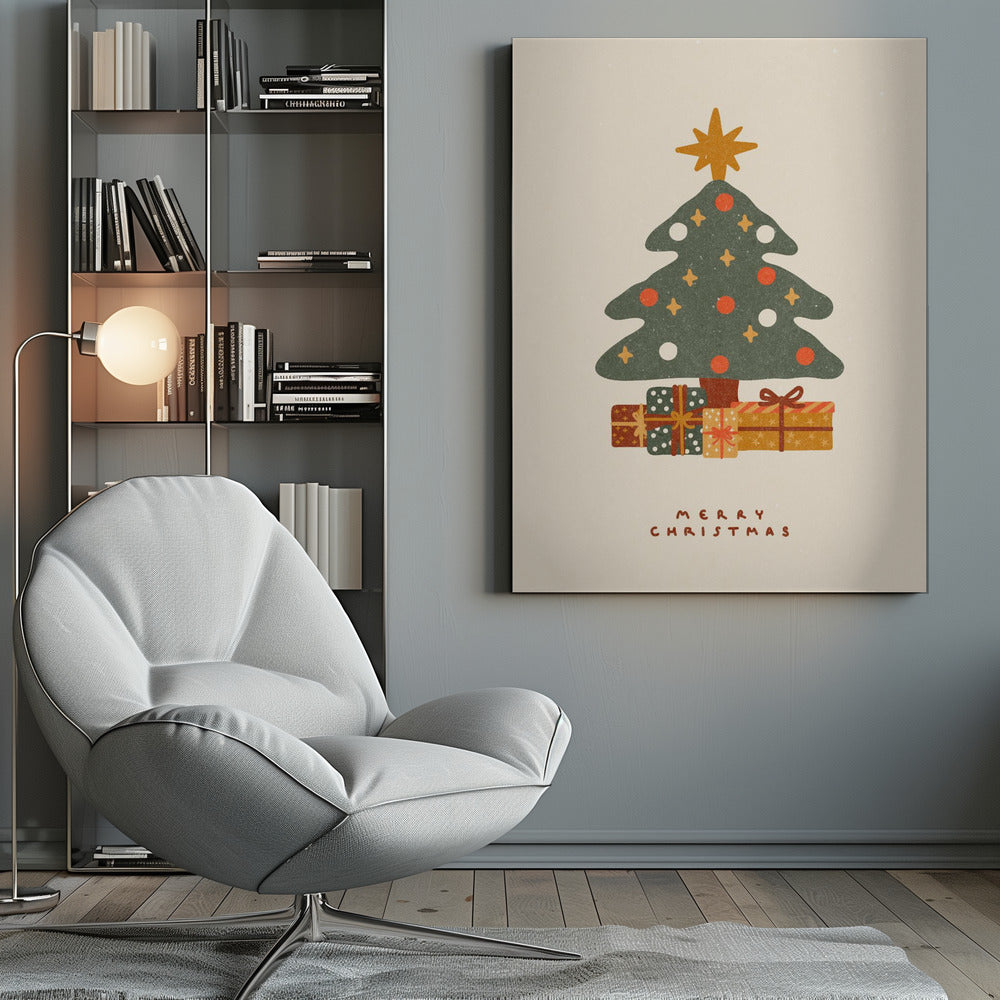 Christmas tree with gifts - Poster / Art Print