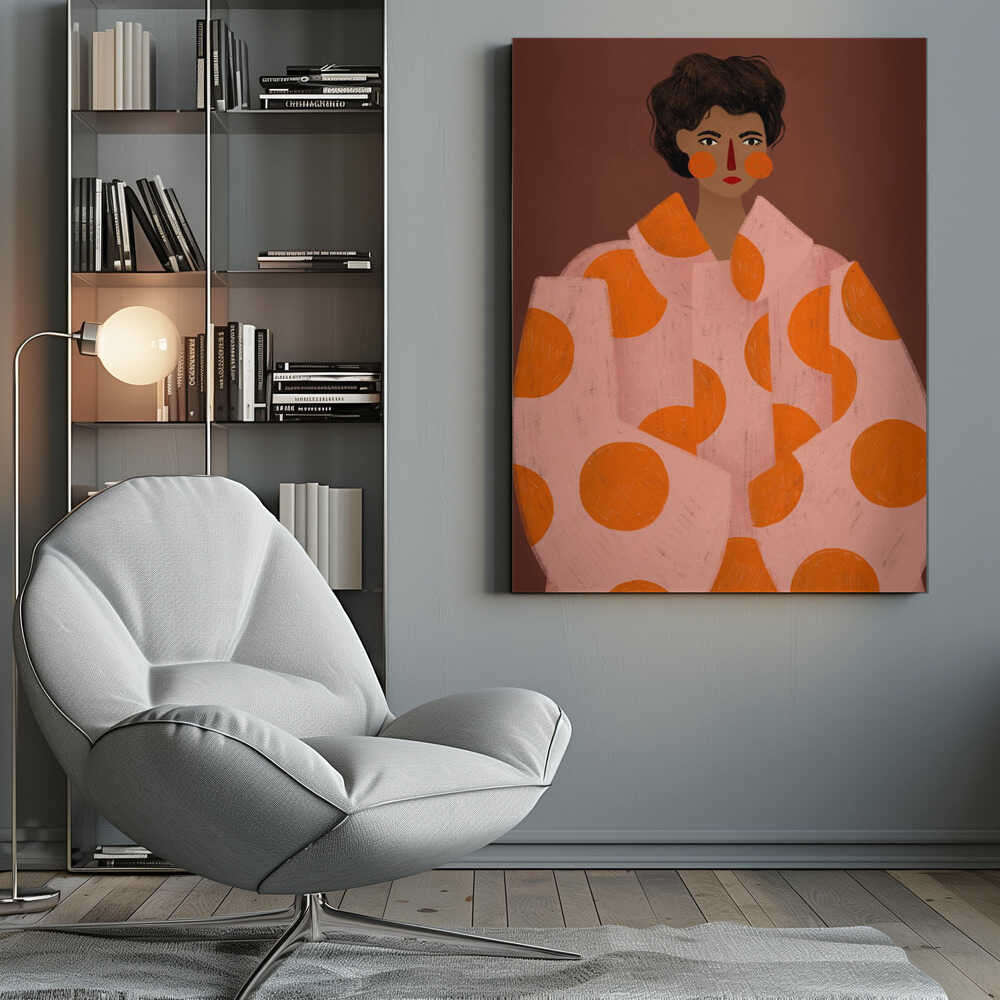 Woman With Orange Dots - Poster / Art Print