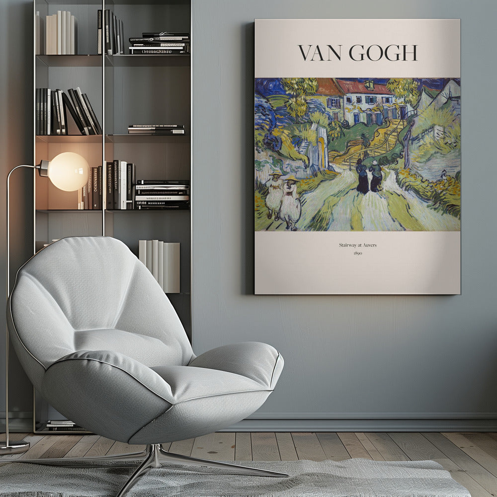 Stairway At Auvers (1890) Van Gogh - Poster / Art Print