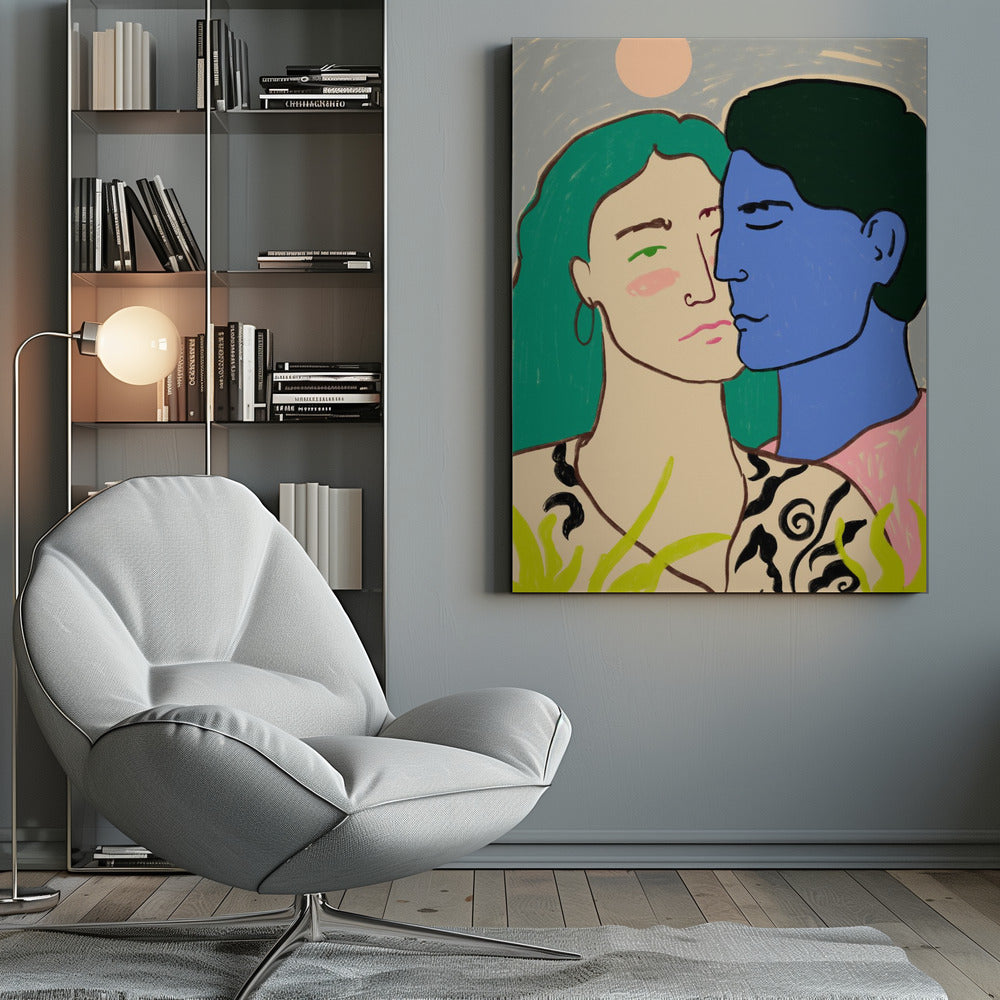 Lovers Under the Moon - Poster / Art Print