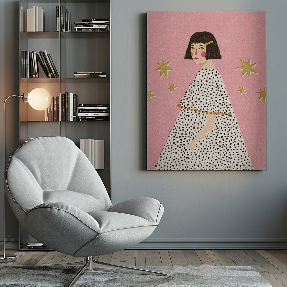 Polka Dots Girl - Poster / Art Print