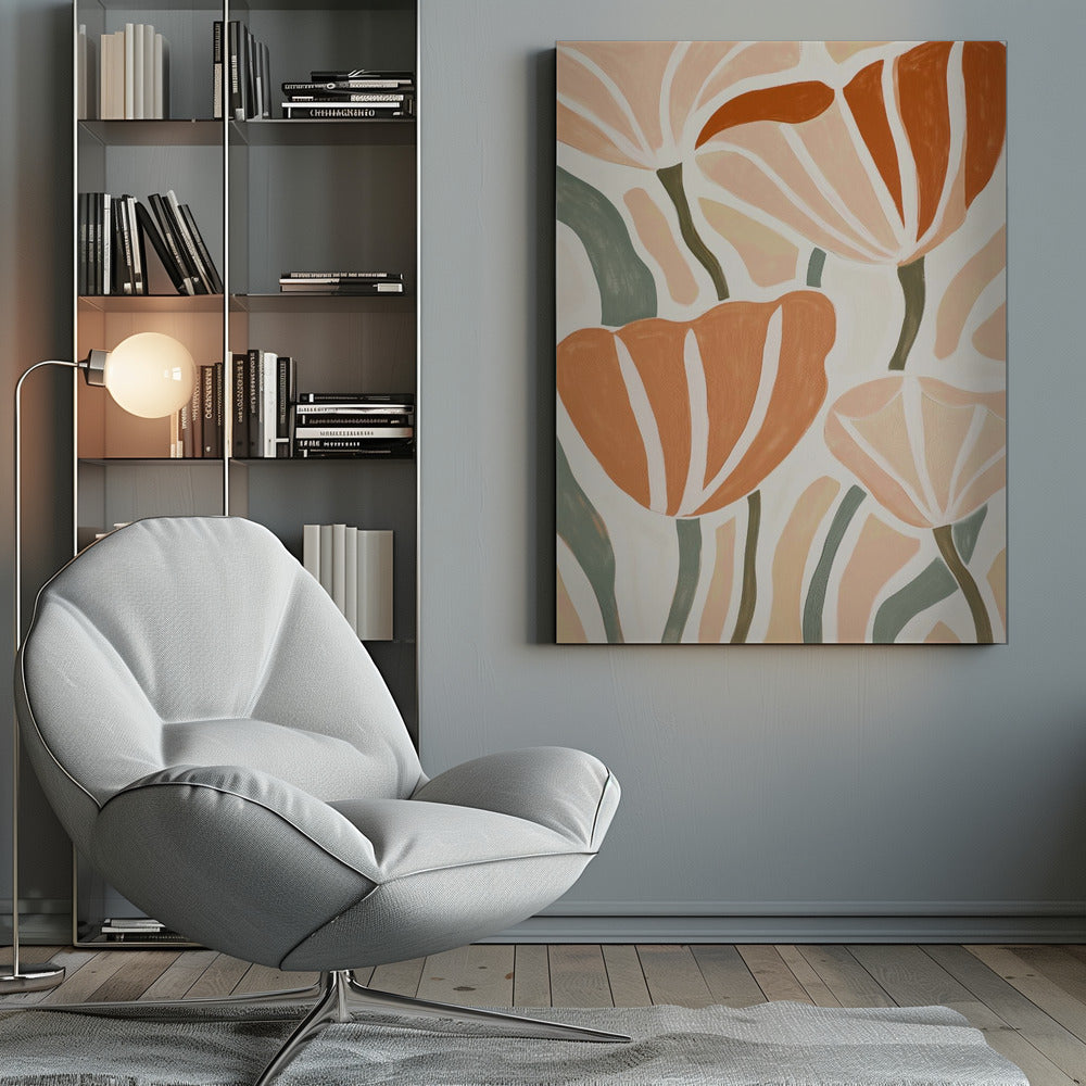 Abstract Geometric Flowers - Poster / Art Print
