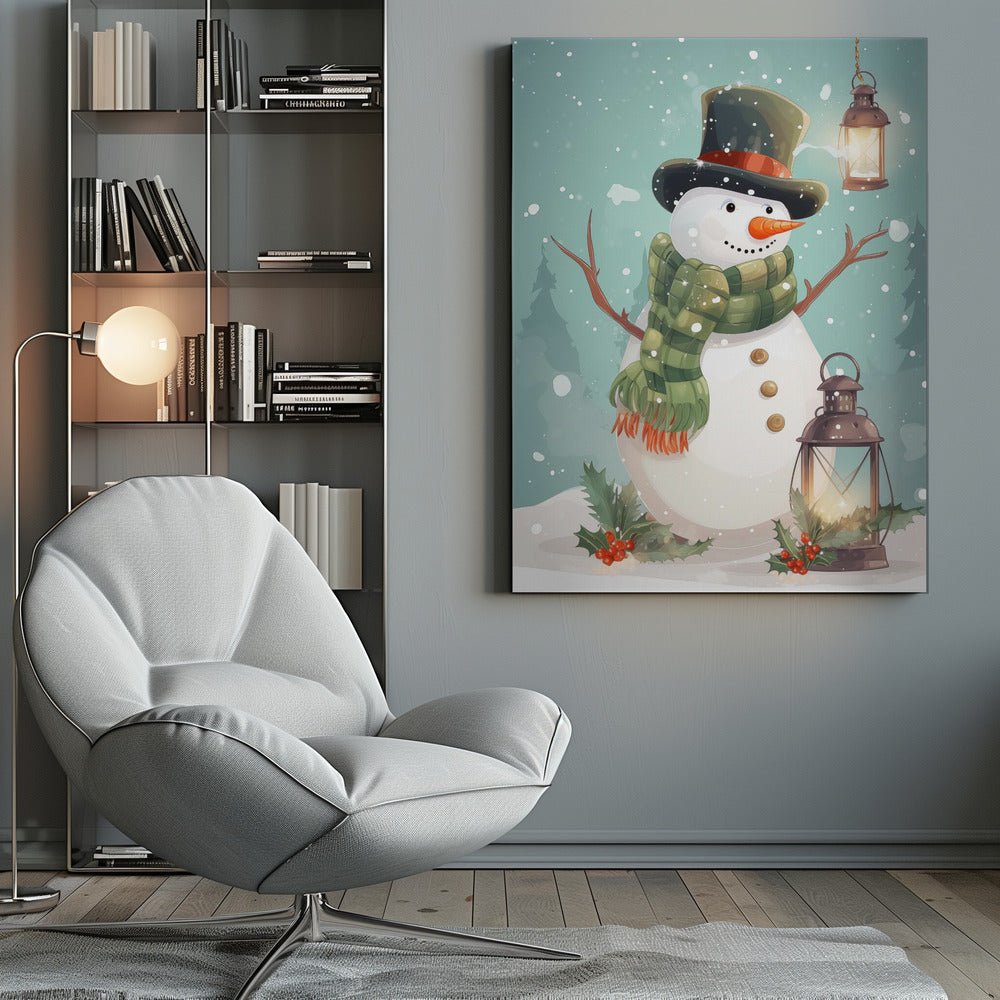 Cute Snowman No 1 - Poster / Art Print