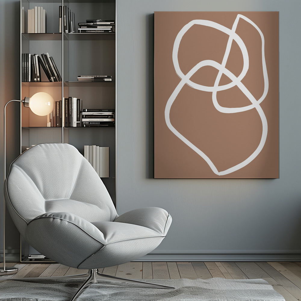 Abstract Lines Mocha - Poster / Art Print
