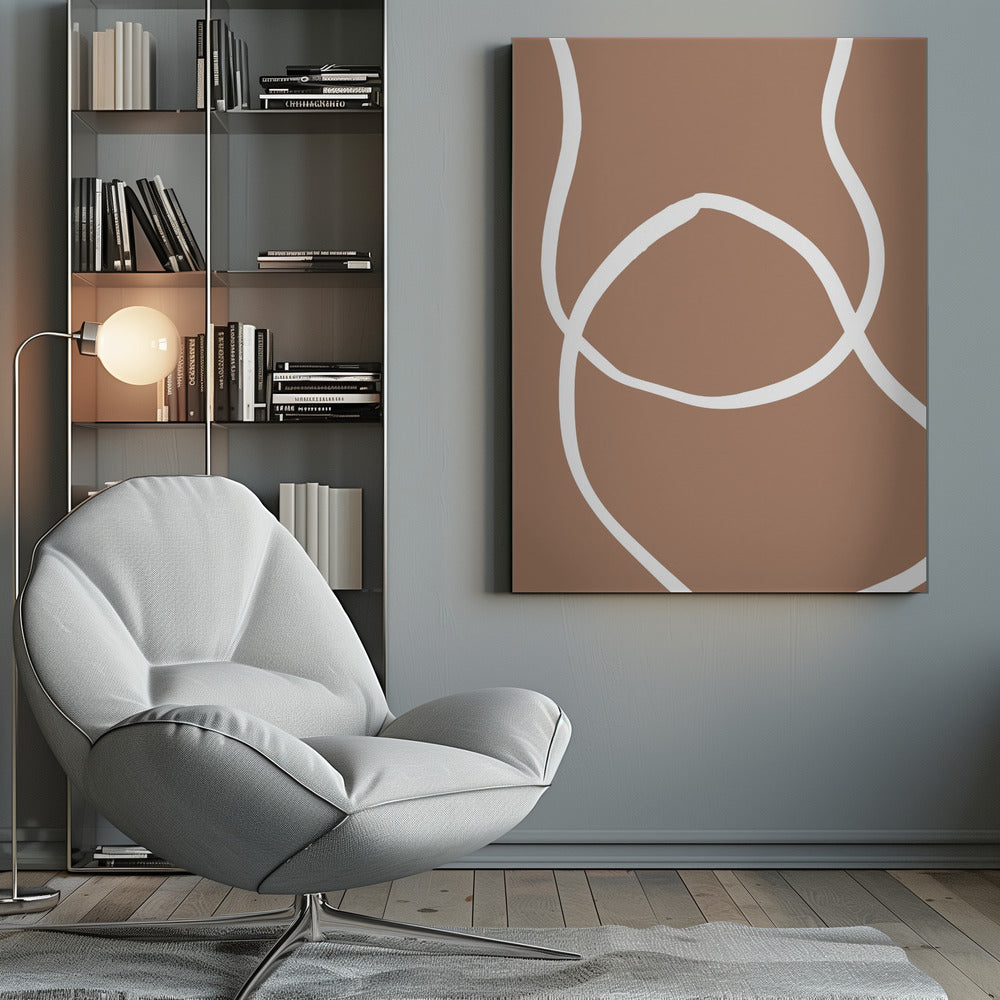 Abstract Lines Mocha 2 - Poster / Art Print