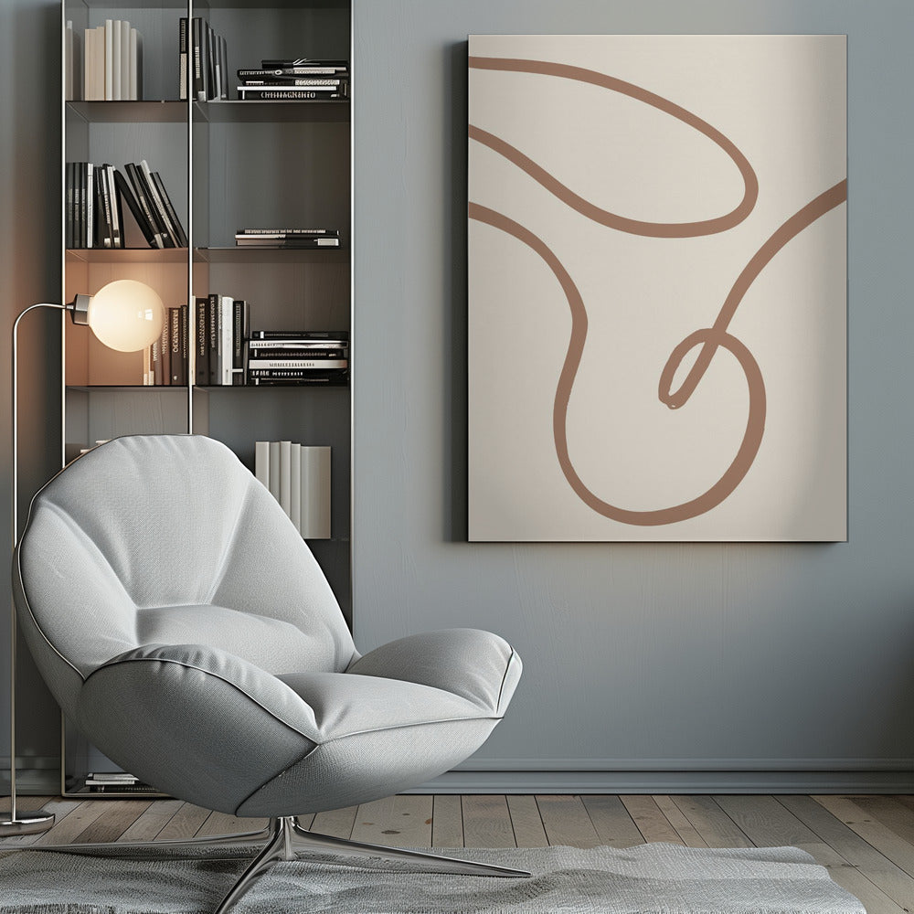 Abstract Lines Mocha 3 - Poster / Art Print