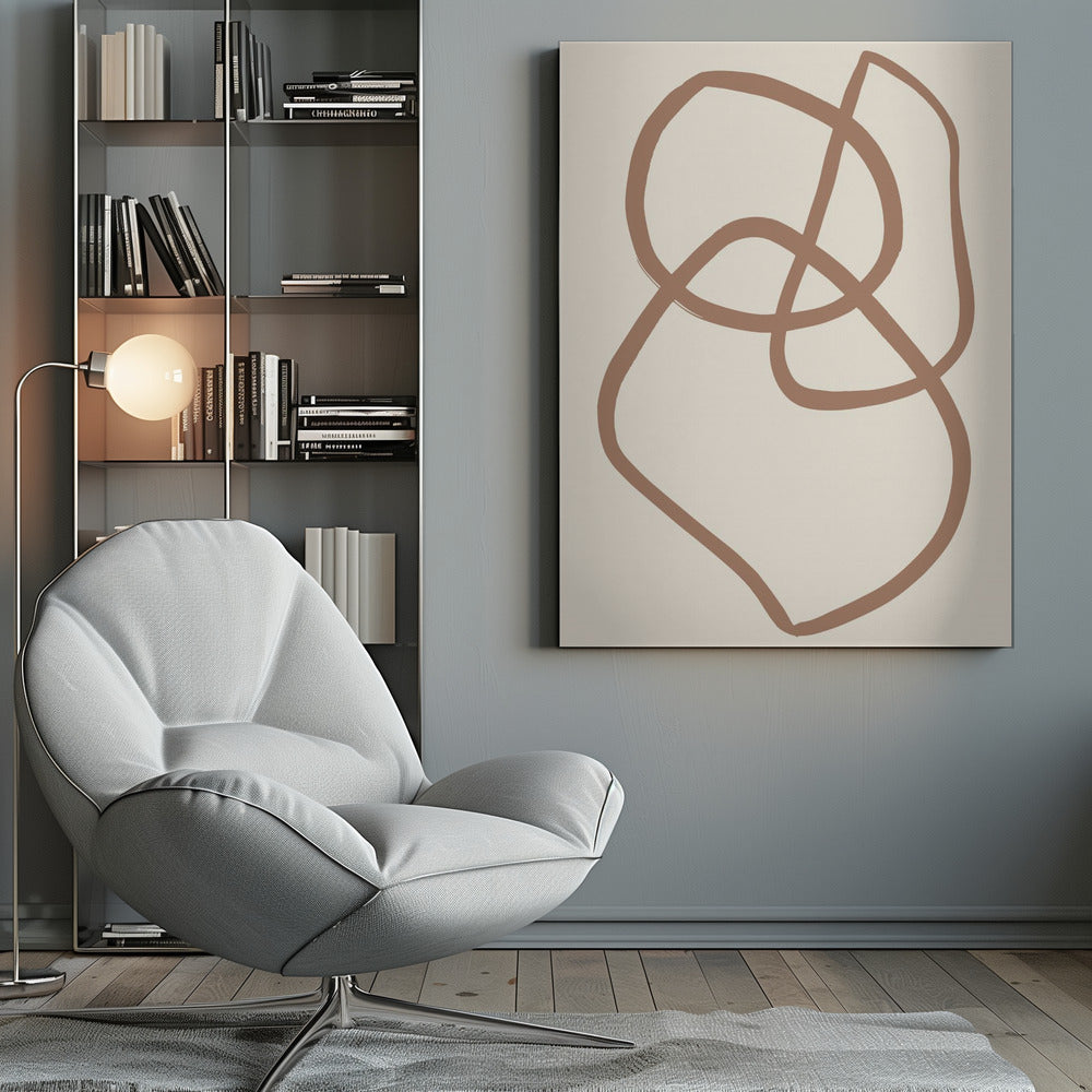 Abstract Lines Mocha 5 - Poster / Art Print