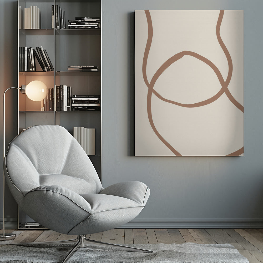 Abstract Lines Mocha 6 - Poster / Art Print