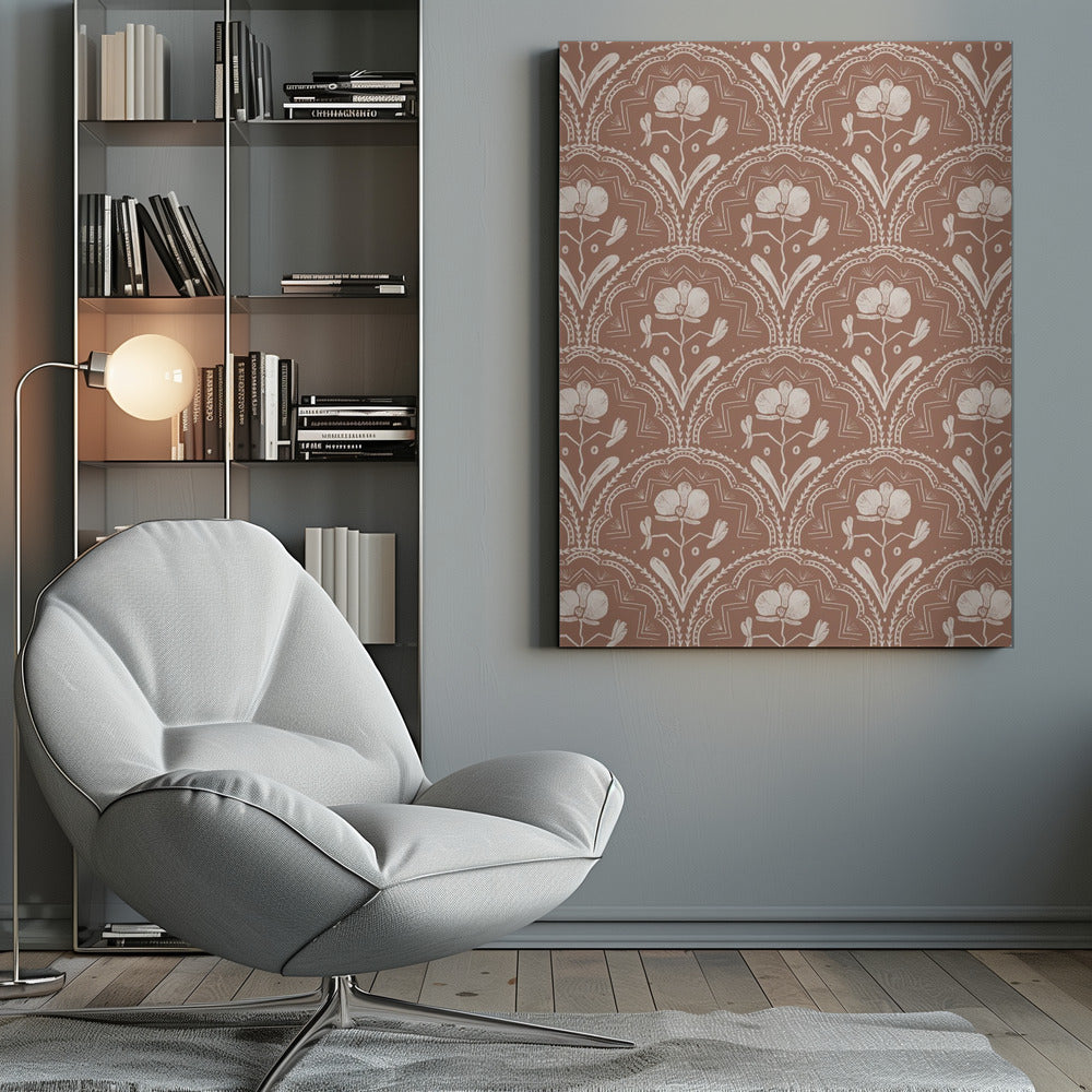 Boho Orchid Tiles Pattern - Poster / Art Print