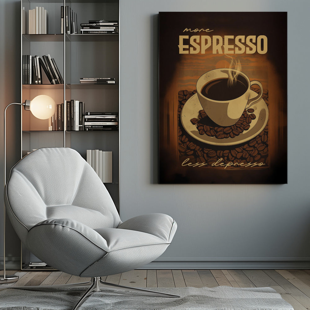 More Espresso Less Depresso - Poster / Art Print