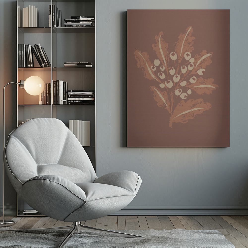 Textured Mocha Foliage - Poster / Art Print