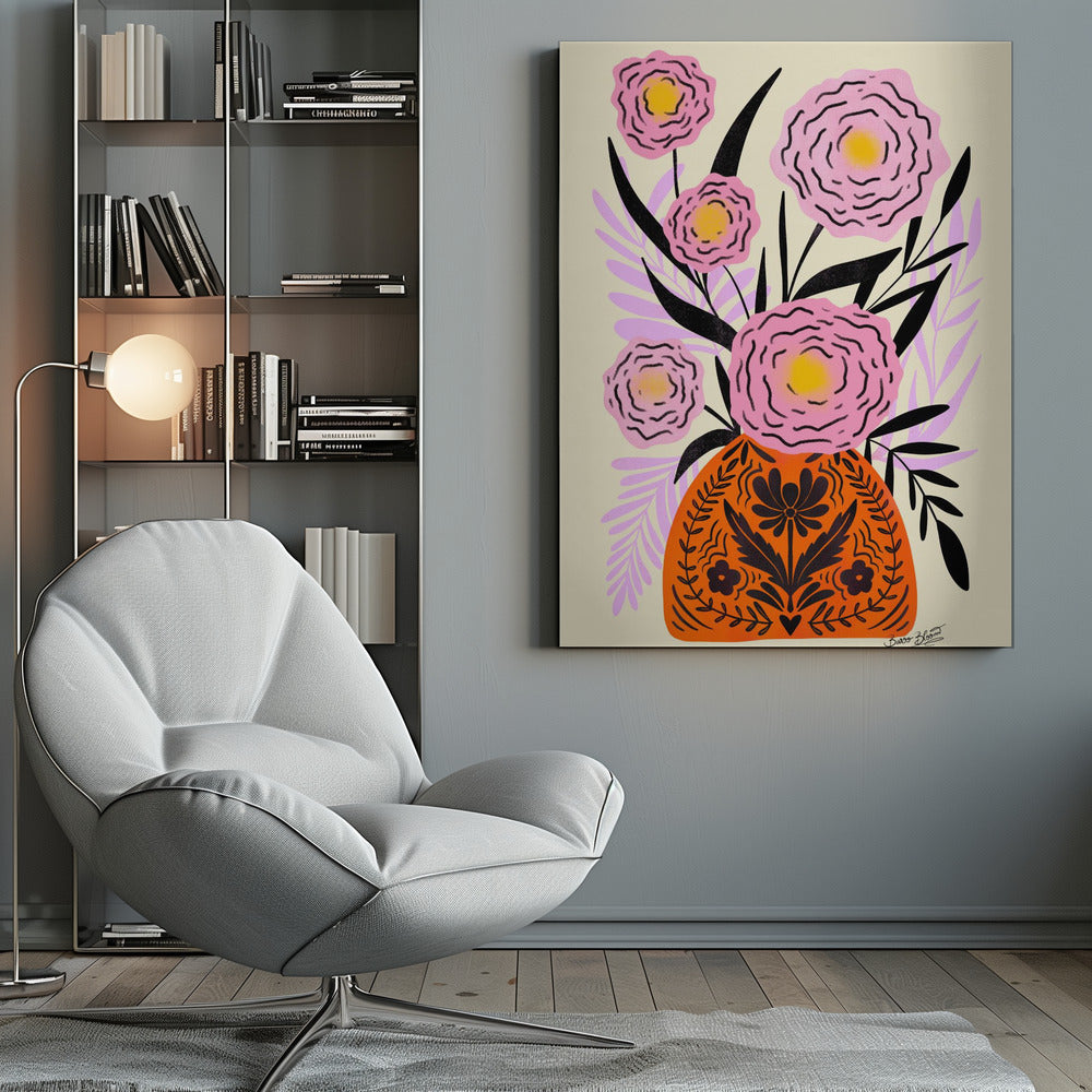 Pink Maxi Flower Vase - Poster / Art Print