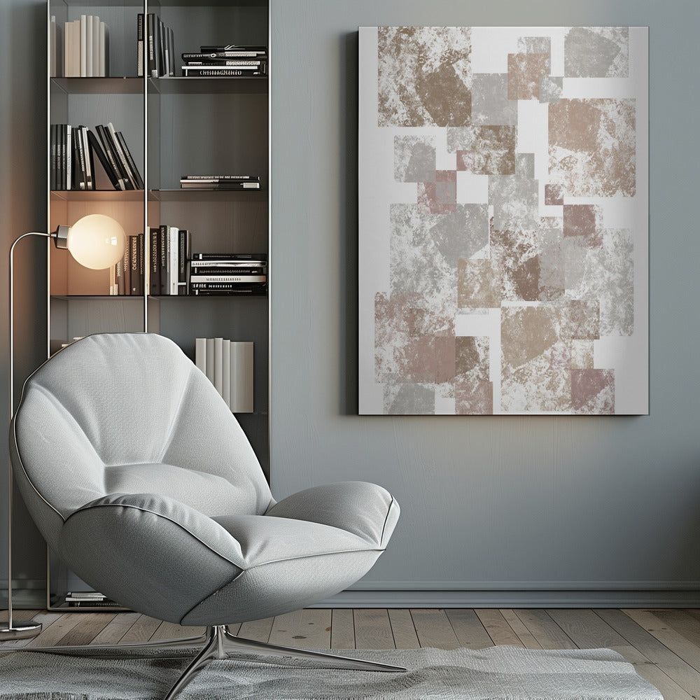 Abstract Brown Cubes - Poster / Art Print